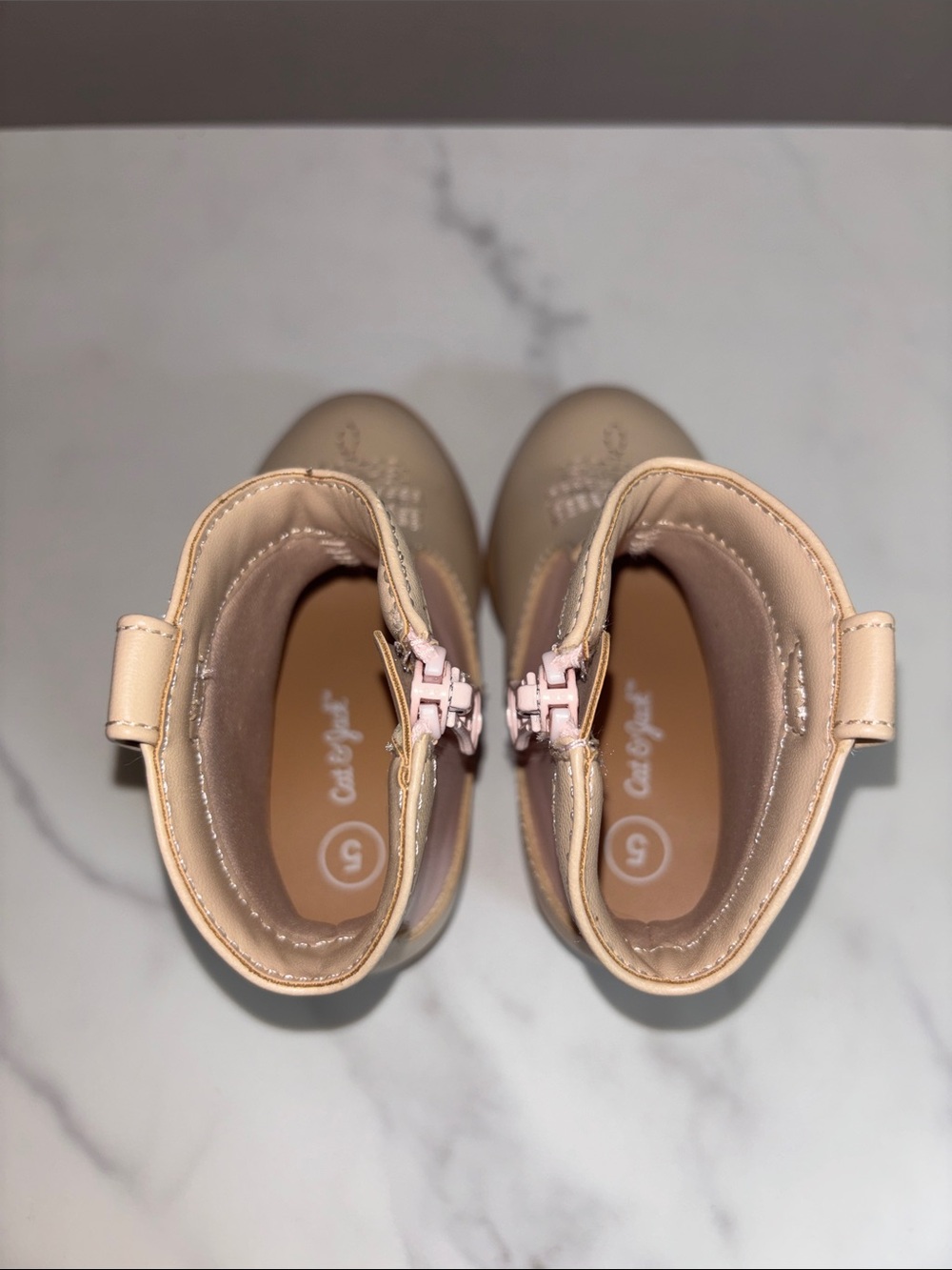 Cat & Jack Pink & Cream Floral Toddler Cowboy Boots - Picture 5 of 6